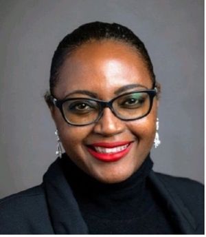 Straight metallic shapes with an orange and blue gradient